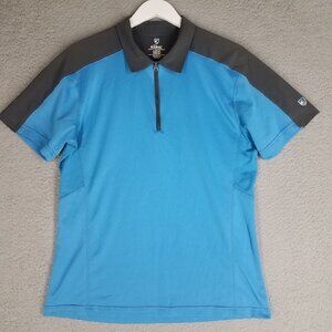 Kuhl Shadow Polo Shirt Adult Large Blue Gray Performance 1/4 Zip Lightweight Men